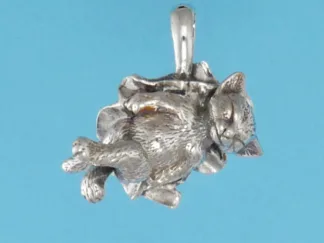 Microsculptures 1230 Kitten Sleeping Silver Pendant