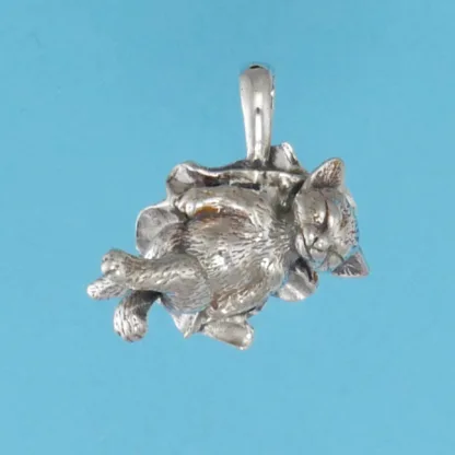 Microsculptures 1230 Kitten Sleeping Silver Pendant