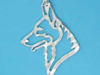 Microsculptures 1231 German Shepherd Head Silver Pendant