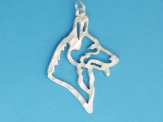 Microsculptures 1232 German Shepherd Head Silver Charm