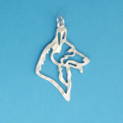 Microsculptures 1232 German Shepherd Head Silver Charm