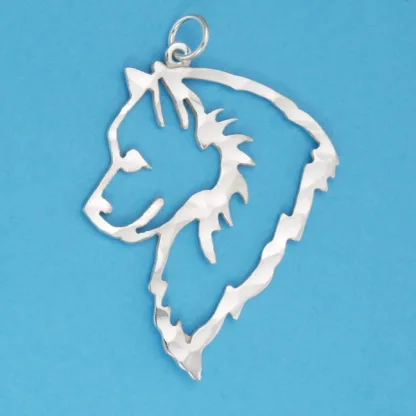 Microsculptures 1233 Samoyed Head Silver Pendant