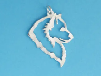 Microsculptures 1234 Samoyed Head Silver Charm