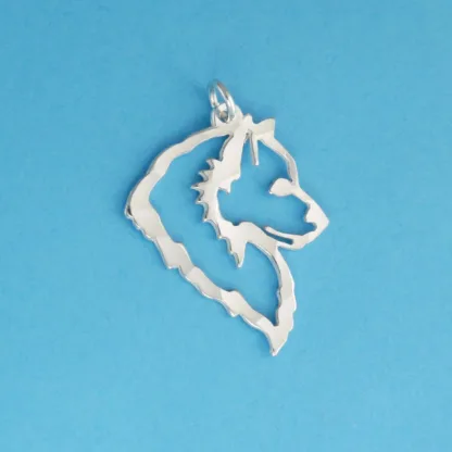 Microsculptures 1234 Samoyed Head Silver Charm