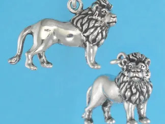 Microsculptures 1236 Lion Silver Charm