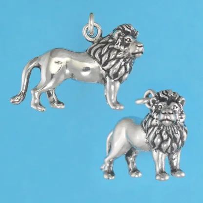 Microsculptures 1236 Lion Silver Charm