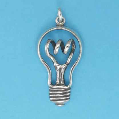 Microsculptures 0715 Light Bulb Silver Charm