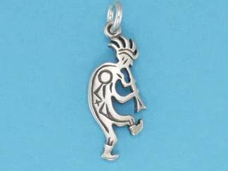 Microsculptures 0719 Patterned Kokopelli Silver Charm