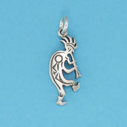 Microsculptures 0719 Patterned Kokopelli Silver Charm