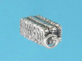 Microsculptures 0748 Hay Bale Silver Charm