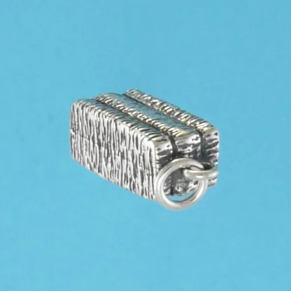 Microsculptures 0748 Hay Bale Silver Charm