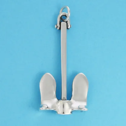 Microsculptures 0761 Stockless Anchor Silver Pendant