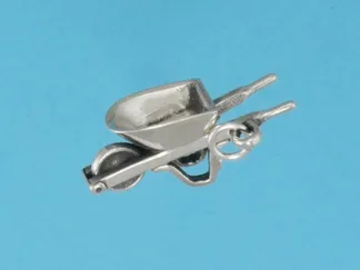 Microsculptures 0764 Wheel Barrow Silver Charm