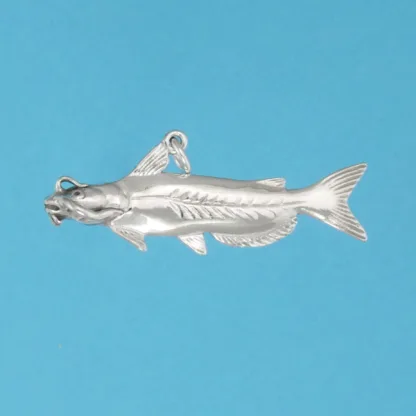 Microsculptures 0776 Catfish Silver Charm