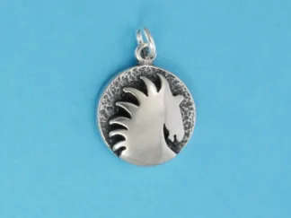 Microsculptures 0779 Sunburst Horse Head Silver Charm