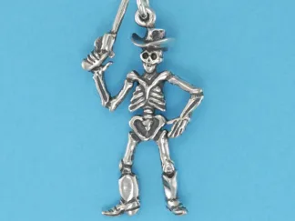Microsculptures 0789 Cowboy Skeleton Silver Charm