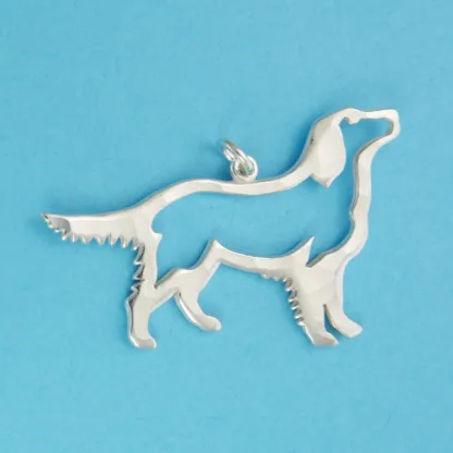 Microsculptures 0810 Golden Retriever Silver Charm