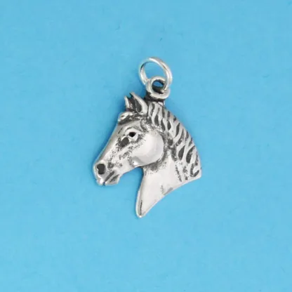 Microsculptures 0833 Greek Horse Head Silver Charm
