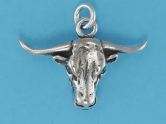 Microsculptures 0842 Texas Longhorn Head Silver Charm