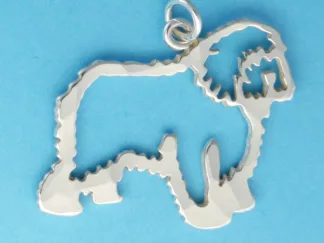 Microsculptures 0991 Old English Sheepdog Silver Charm