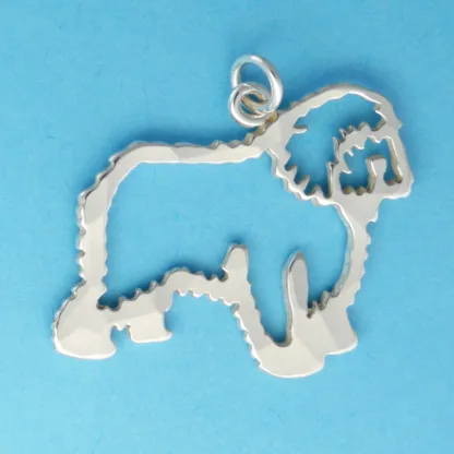 Microsculptures 0991 Old English Sheepdog Silver Charm