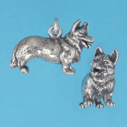 Microsculptures 1242 Cardigan Welsh Corgi Silver Charm