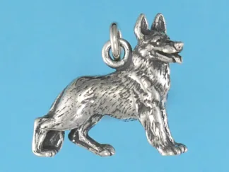 Microsculptures 1244 German Shepherd Silver Charm