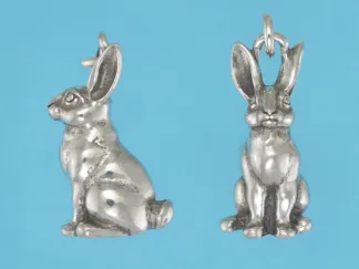 Microsculptures 1253 Bunny Rabbit Silver Charm