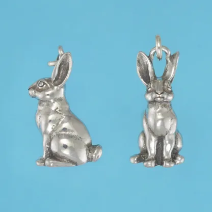 Microsculptures 1253 Bunny Rabbit Silver Charm