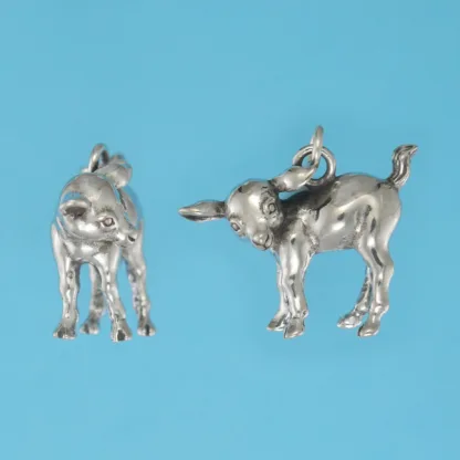 Microsculptures 1254 Baby Goat Silver Charm
