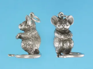 Microsculptures 1255 Mouse Silver Pendant