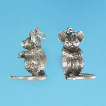 Microsculptures 1255 Mouse Silver Pendant