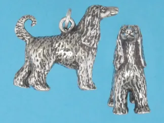 Microsculptures 1264 Afghan Hound Silver Charm