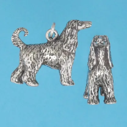 Microsculptures 1264 Afghan Hound Silver Charm