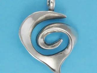 Microsculptures 1268 Spiral Heart Silver Pendant-Large