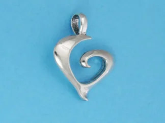 Microsculptures 1269 Spiral Heart Silver Pendant-Small