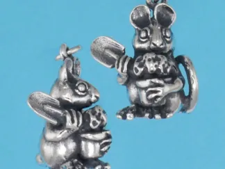 Microsculptures 1277 Gardening Mouse Silver Charm
