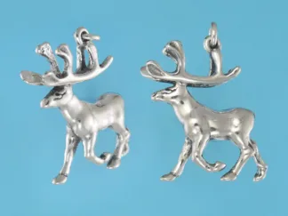Microsculptures 1295 Reindeer Silver Pendant
