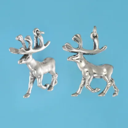 Microsculptures 1295 Reindeer Silver Pendant