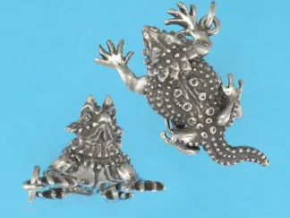 Microsculptures 1297 Horned Toad Silver Pendant