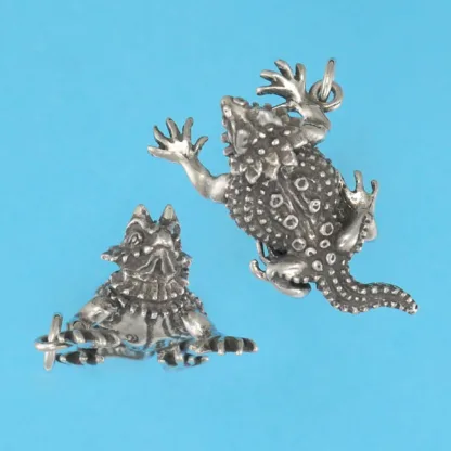 Microsculptures 1297 Horned Toad Silver Pendant