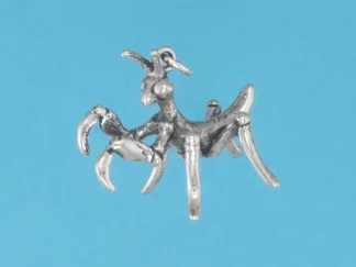 Microsculptures 1302 Praying Mantis Baby Silver Charm