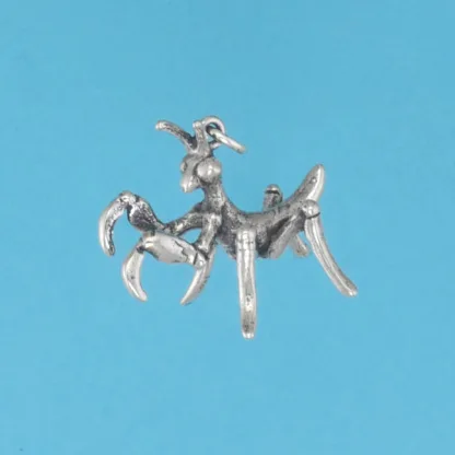 Microsculptures 1302 Praying Mantis Baby Silver Charm