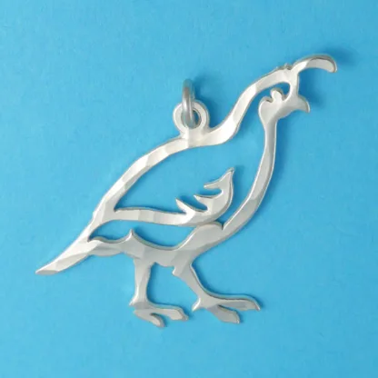 Microsculptures 1304 Quail Silver Pendant