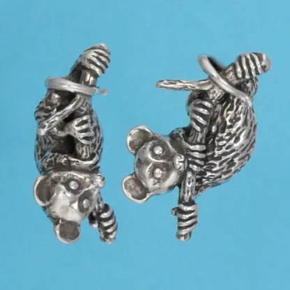Microsculptures 1307 Possum On A Branch Silver Pendant