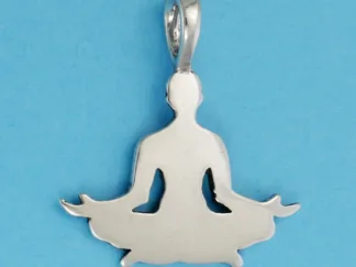 Microsculptures 1309 Yoga Lotus Pose Silver Pendant
