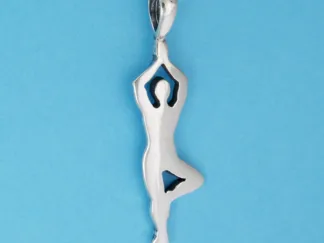 Microsculptures 1310 Yoga Tree Pose Silver Pendant