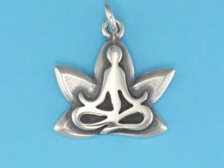 Microsculptures 1311 Yoga Lotus Pose Silver Charm