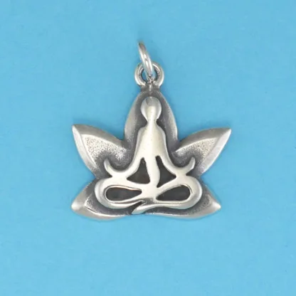 Microsculptures 1311 Yoga Lotus Pose Silver Charm
