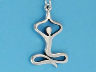 Microsculptures 1312 Yoga Sitting Tree Pose Silver Charm